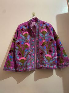 Hand Embroidered Suzani Boho Velvet <b>Winter</b> Jacket Designer Ethnic Womens Coat Artisan Handmade Jacket - Product Image 4