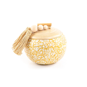 High Quality Eggshell Inlay Decorative Bamboo Storage <b>Boxes</b> Round Pot with Lid for Dried Food, <b>Sweets</b> from Vietnam - Product Image 1