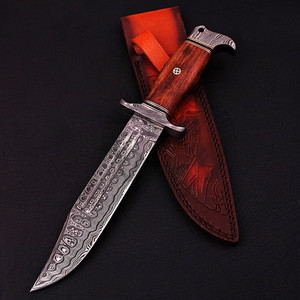 Couteau Bowie professionnel en acier Damas, neuf, sur mesure, couteau de survie pour le camping, lame fixe ultra-affûtée, couteau de chasse en plein air - Product Image 6