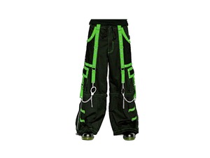 Pantalon Harem Noir Homme avec Bretelles Vertes, Multiples Poches, Fermeture Élastique et Zip, Style Urbain, Mode Estivale, Haute Qualité - Product Image 1