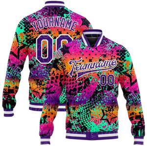 CANBELLO SPORTS Men's Custom Autism Print <b>Racer</b> <b>Jacket</b> Stand Collar Anti-Wrinkle PU Fabric Regular Fit Autumn Wear - Product Image 6