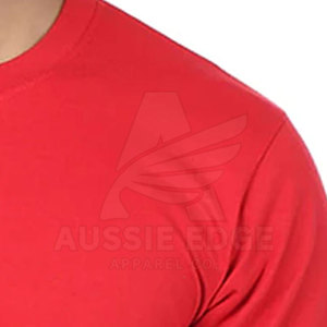 Camiseta de Manga Corta Roja para Hombre Aussie Edge, Corte Regular, Cuello Redondo, Informal, Tejido de Punto, Transpirable, 100% Algodón, Secado Rápido - Product Image 4
