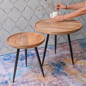 Table basse de salon de style premium avec plateau massif et pieds rectangulaires en bois de manguier robustes - Product Image 1