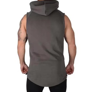 Men's Maroon <b>Sleeveless</b> Hooded Knitted Solid Color Casual Breathable Slim Fit Regular Length Autumn Wear <b>Hoodie</b> For Sale - Product Image 6