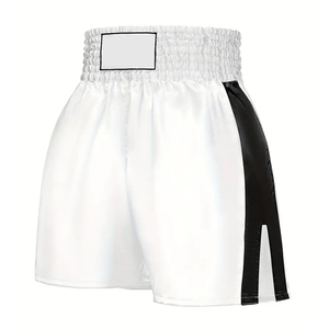 Pantalones Cortos de Entrenamiento de Boxeo Disponibles en Color Blanco, Adecuados para Deporte y Muay Thai MMA para Hombre - Product Image 1