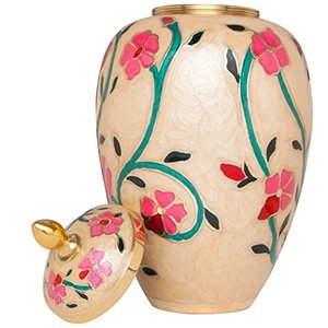 Urne funéraire en laiton raffiné pour adultes, conçue avec une fermeture élégante, durable et sécurisée, pour le stockage des cendres. - Product Image 5