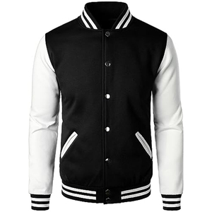 Chaqueta Universitaria de Lana Personalizada de Alta Calidad para Hombre, Chaqueta de Béisbol con Decoración de Piel, Mangas de Cuero, Tallas Grandes - Product Image 1