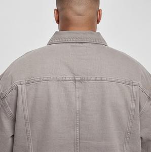 Chaqueta Vaquera Informal Estilo Urbano para Hombre, Cuello Camisero, Chaqueta de Mezclilla con Bolsillo en el Pecho, Tallas Grandes - Product Image 3