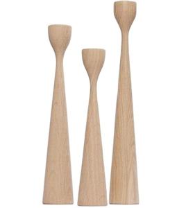 Bougeoir en bois personnalisé Bougie Décorations pour la maison Bois Grand Ensemble conique de 3 bougeoirs - Product Image 1