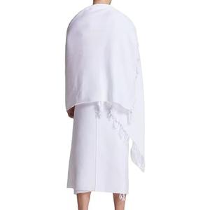 Toallas Ihram Blancas Elegantes de Jacquard, Transpirables y de Secado Rápido para Hombre, Suaves y Ligeras para Uso en Verano, Esenciales para Umrah y Hajj - Product Image 6