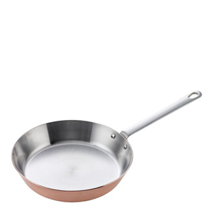 Vintage <b>Copper</b> Frying Pan with Stainless Steel Interior for Home and Hotel <b>Kitchen</b> Catering High-End Mirror Finish Design - Product Image 1