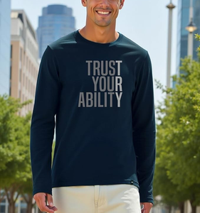 T-shirt à manches longues pour homme de qualité supérieure, design classique ajusté, logo de marque personnalisé, imprimé DTF, 100% coton - Product Image 2