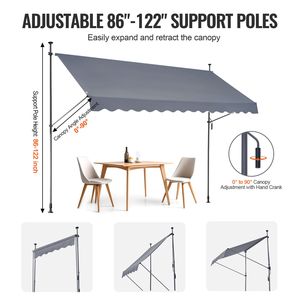 Tenda da Sole Retrattile Manuale Sunsetter Deck Adju 138 x 47" per Esterni con Manovella, Riparo Parasole 4m x 5m Max - Product Image 5