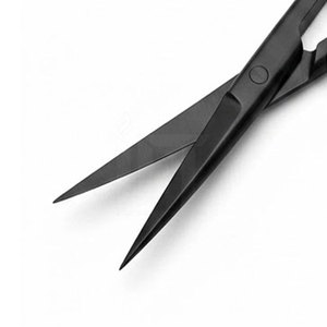 Black Coated Stainless Steel Manual Beauty <b>Scissors</b> High Quality Surgical Tool for Styling Salon and Personal Daily Use - Product Image 6