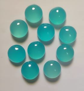 Cabujón de Calcedonia Paraíba Mohave de 10 mm, Pulido Brillante, Calibrado, Gema Natural Suelta para Fabricación de Joyería, Venta al por Mayor de Pendientes - Product Image 1