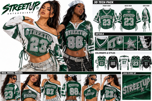 Trendy Custom Pink Sparkly Rhinestone Streetwear Short Sleeve Printed Number Graphic V-Neck T-<b>shirt</b> American Football Jersey - Product Image 6