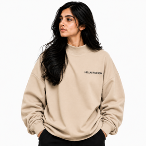 Sudadera de Cuello Alto de Felpa de Algodón Premium, Ropa Casual de Manga Larga, Precio Económico, Fábrica OEM ODM - Product Image 1