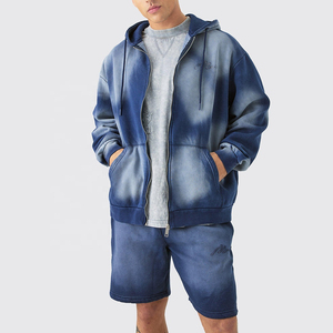 2026 Men Summer Solid Color Hoodie Short <b>Set</b> 2 Piece Custom Streetwear Breathable Men's Hoodies Shorts <b>Sets</b> - Product Image 4