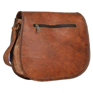 กระเป๋าหนังแท้ SALVA LEATHER แบบสะพายข้าง สีน้ำตาลทรงอานม้า พร้อมตัวล็อคแบบหัวเข็มขัด กระเป๋าสะพายไหล่สำหรับทุกเพศ ความจุปรับแต่งได้ - Product Image 2