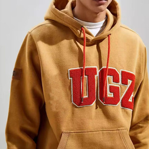 Sweat-shirt à capuche pour homme en coton molletonné avec broderie de la lettre UGZ, style décontracté pour l'automne, coupe classique - Product Image 6