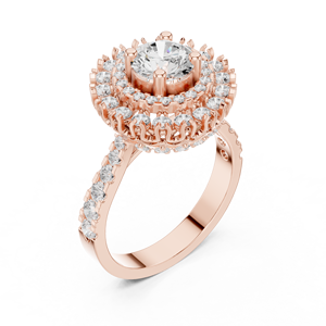 Anillo de Diamantes Imperial Bloom Celestial Crown Royale Aura Empress Halo de Oro Amarillo de 18K para Mujer, Aniversario, Compromiso - Product Image 6