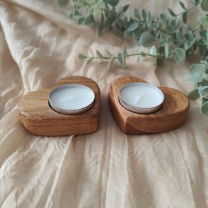 Portavelas de Madera Hecho a Mano, Soporte para Velas de Té de Madera Natural, Decoración Rústica para el Hogar, Regalo para el Día de San Valentín - Product Image 6
