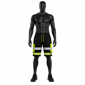 High-Visibility Safety Workwear Shorts with Reflective Tape and Cargo Pockets for Construction and Industrial Uniforms - Product Image 2