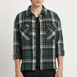 Camisas a cuadros grandes de algodón y poliéster antiarrugas al por mayor para hombre, con envío directo, franela cepillada a cuadros - Product Image 1