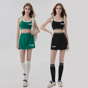 Conjunto de Falda de Tenis de 2 Piezas para Mujer, Elegante y de Lujo, Diseño 2 en 1 con Contraste de Color, Cintura Alta, Sensación Refrescante, para Verano, Golf y Pádel - Product Image 1
