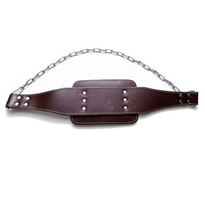 Genuine Leather Dip Belt Adjustable Weight Lifting Belt With Heavy Duty Chain For Dips Pull Ups Bodybuilding And Gym Workouts - Product Image 2