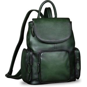 Mochila de Cuero de Búfalo Genuino Encerado de Alta Gama, Convertible, con Gran Capacidad, para Mujer, Informal, de Oficina, de Viaje, a la Moda - Product Image 4