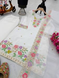 LAUNCHED NEW DESIGNER MODERN SALWAR KAMEEZ for WOMEN PARTY WEAR with EMBOSED WORK QUICK DRY ALL SEASONS - Product Image 4