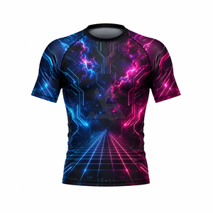 T-shirt de compression respirant anti-UV pour femme, manches courtes, haut de sport athlétique, séchage rapide, Spandex/Nylon, entraînement en salle de sport, fitness - Product Image 1
