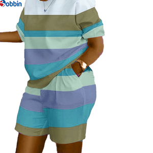 Ensemble de survêtement imprimé T-shirt et short, ensembles personnalisés, nouvelle mode estivale, ensembles 2 pièces pour femmes, tenues décontractées, costume ample - Product Image 3