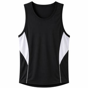 Camiseta Deportiva Blanca y Negra para Hombre, Cuello Redondo, Secado Rápido, 100% Poliéster, Tejido de Punto, 160g - Product Image 2