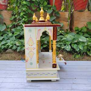 ไม้วัดทำด้วยมือสิ่งประดิษฐ์ตกแต่งบ้านสีขาวน้ำตาลทอง - Product Image 2