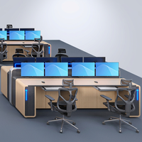 Console de travail réglable en hauteur, poste de travail assis-debout, bureau de dispatching, table de centre de commande, mobilier de salle de contrôle