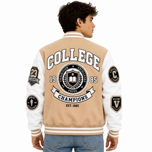 <b>Men</b> Vintage Unisex Wool Body Bomber <b>Jacket</b> OEM Custom Logo Letterman Varsity <b>Jacket</b> Chenille Patch Baseball Varsity <b>Jacket</b> - Product Image 3