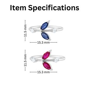 Ruby and Diamond <b>Ring</b> in 92.5 Sterling Silver Rhodium Plated Luxury Prong Setting - Product Image 5