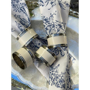 Custom Text Engrave Brass Napkin <b>Rings</b> <b>Set</b> of 4 <b>Gold</b> Luxury Napkin <b>Ring</b> Wedding Decoration Tableware Accessories - Product Image 2