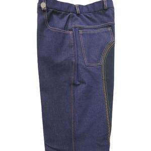 Culotte d'équitation en Denim extensible, couleur unie, élastique - Product Image 5