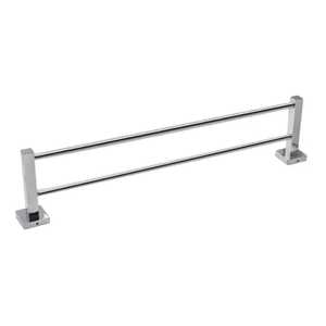 Modern Chrome Towel Bar Stainless Steel <b>Wall</b> Mounted Bathroom Towel <b>Rail</b> Single Rod Bath Hardware Holder Square Base 60cm - Product Image 6