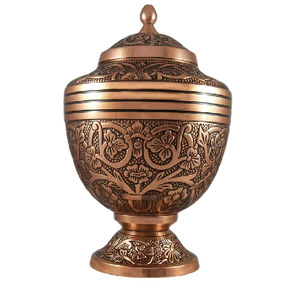 Urna Funeraria de Latón Grabada para Cenizas Humanas Adultas, Urna Decorativa Conmemorativa, Contenedor de Entierro de Metal Estilo Vintage - Product Image 2