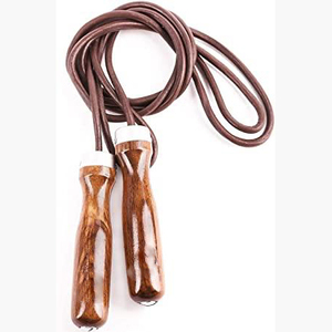 Cuerda de Saltar Profesional de Alta Calidad con Mango de Madera y Cuero Vacuno, Negra, Unisex, para Gimnasio, Fitness y Fisicoculturismo - Product Image 4
