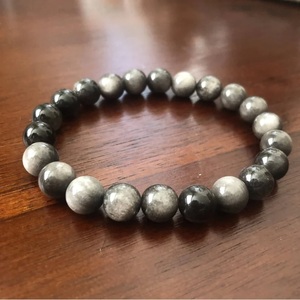 Chakralume Natural Black Obsidian <b>Beaded</b> <b>Bracelet</b> for Healing Reiki Energy Unisex Gift Jewelry 8mm - Product Image 4