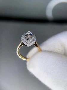 แหวนเพชรทรงมาร์คีส์เพาะเลี้ยงในห้องปฏิบัติการ ทองคำขาว 14K แหวนวงแหวนสองชั้น ดีไซน์ดวงตาปีศาจ แหวนหมั้น แหวนสัญญา เครื่องประดับชั้นดี - Product Image 3