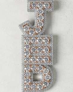 Custom Iced Out Moissanite Letter Pendant 925 Sterling Silver Rose Gold Plated Hip Hop Jewelry <b>Gift</b> - Product Image 2