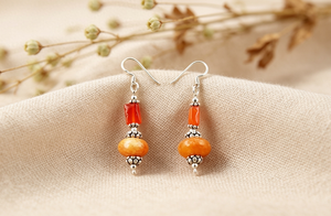 Pendientes de gota con cuentas de coral Art Palace, chapados en plata, estilo bohemio, regalo de joyería para mujer - Product Image 2