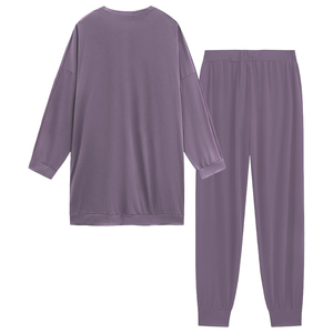 Conjunto Deportivo Islámico Modesto para Mujer, Sudadera de Manga Larga y Pantalones Jogger, Corte Regular, para Todas las Temporadas, Morado, Spandex/Poliéster - Product Image 4