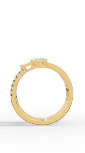 Anillo Premium Waterfall con Diamantes Cultivados en Laboratorio en Corte Baguette y Brillante Redondo, Oro de 18K, Proveedor Mayorista de Joyería Fina OEM - Product Image 3